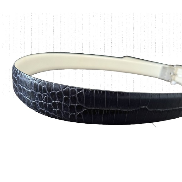 Lauren Ralph Lauren Genuine Alligator Navy Black Leather Belt main image 3